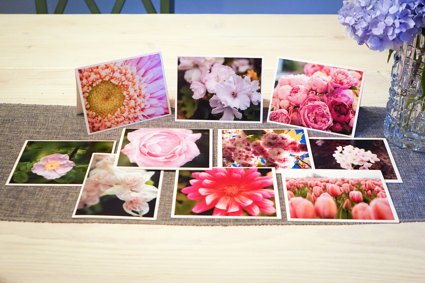 Blank Photo Note Cards - Pretty in Pink Flowers