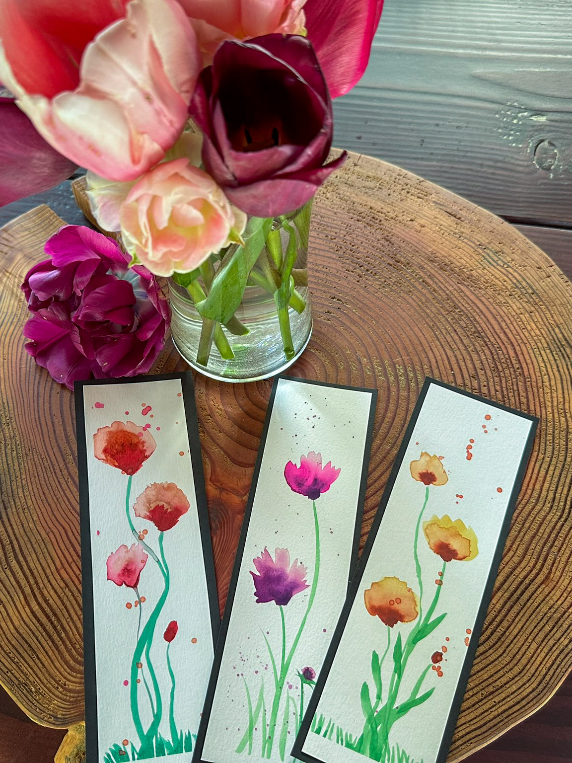 Bookmarks - Spring Flowers -Take 2- Watercolor paintings