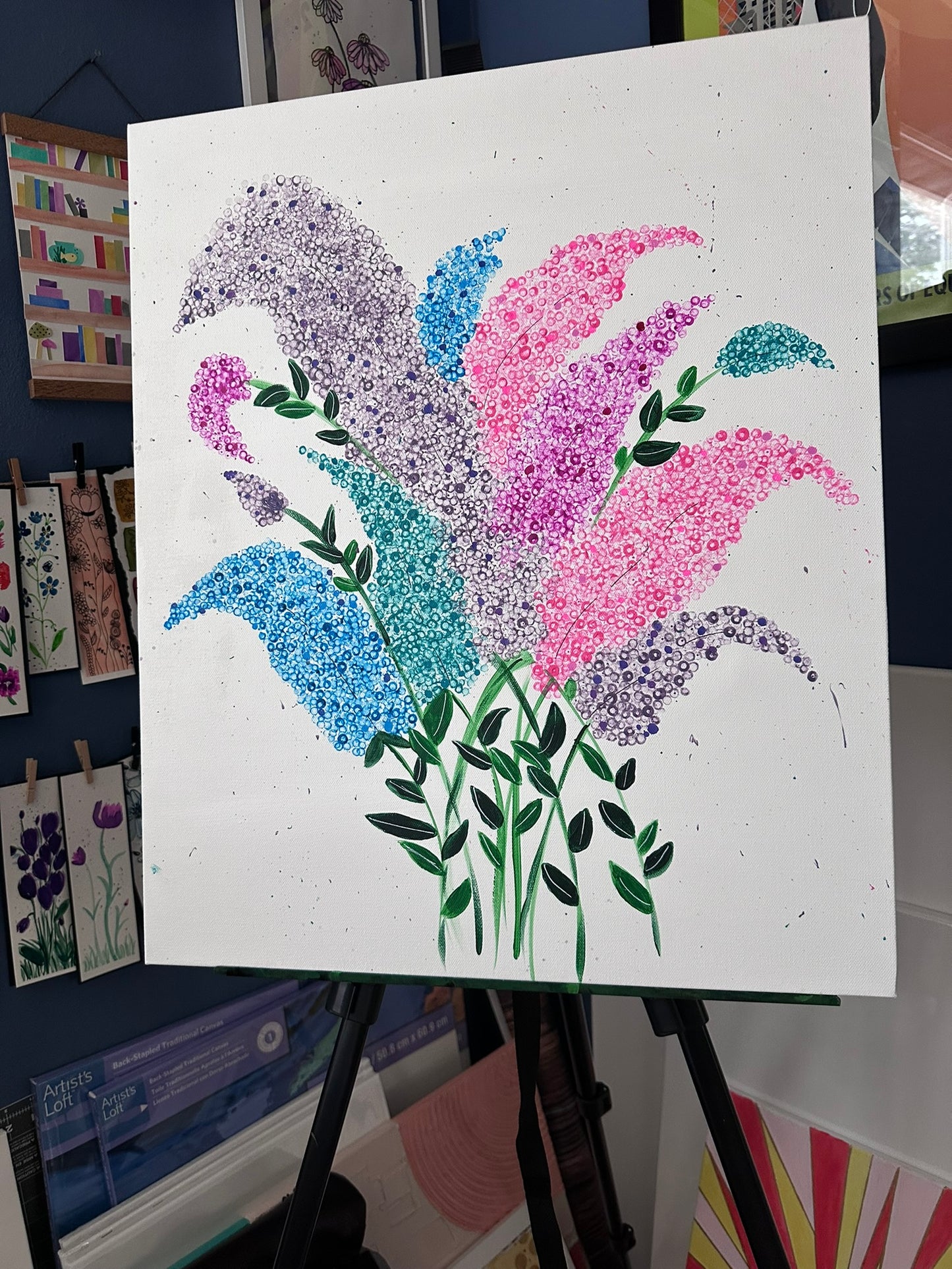 Home Decor Artwork -Flowers - Arylic Painting on Canvas - 24 x 24