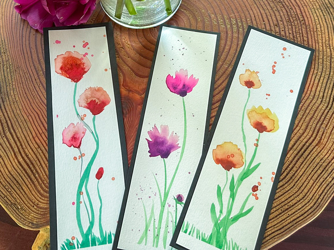 Bookmarks - Spring Flowers -Take 2- Watercolor paintings
