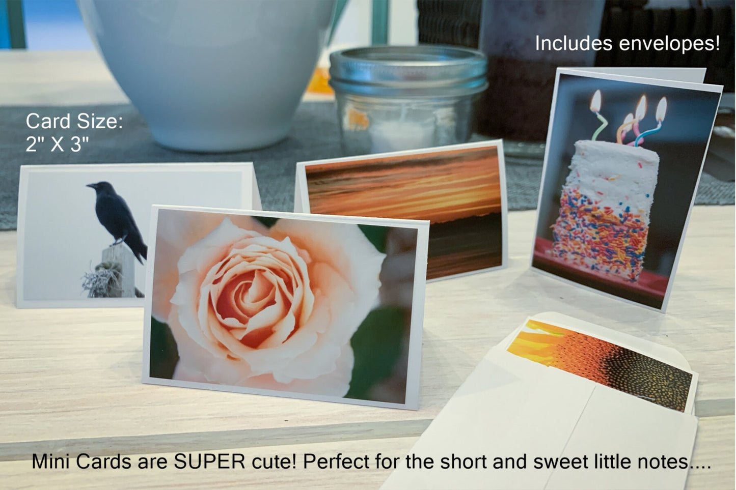 Blank Photo Note Cards - MINI - 2 x 3 size